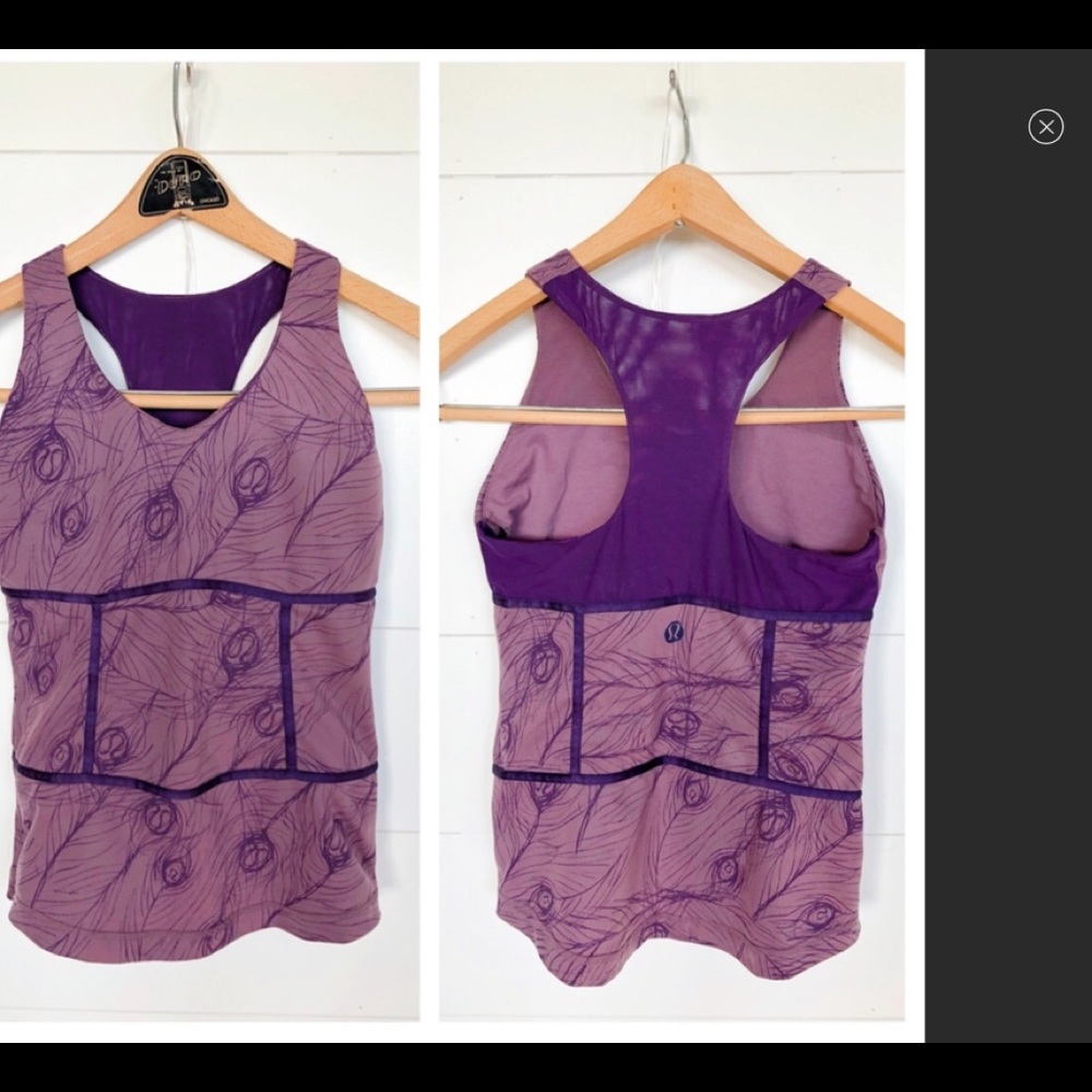 LuluLemon workout Tank Purple peacock 6